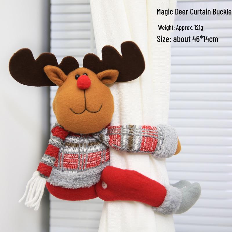 Knitted Santa Claus Curtain Holder Pendant for Christmas Decorations In Hotels