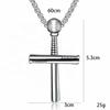 Titanium Steel Outdoor Baseball Cross Necklace Stainless Steel Baseball Pendant Men'S Accessories