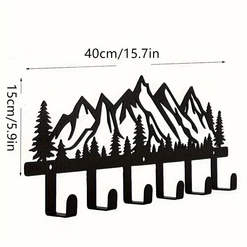 Metal Letter Key Storage Hook Rack - Decorative Wall-Mounted Silhouette for Bedroom