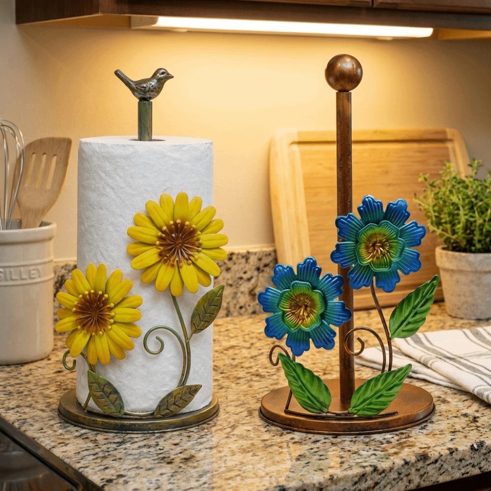 Anti-Skid Flower Shaped Tissue Holder Freestanding Paper Towel Rack  Dining Table