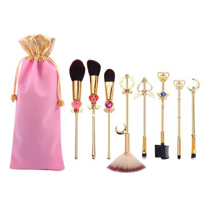 8Pcs Anime Sailor Moon Makeup Brushes Set Metal Handle Cosmetic Brushes Eyeshadow Powder Blush
