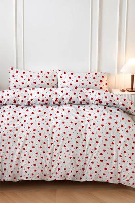 Kalpim Bedding Set 4 Pcs, Duvet Cover, Bed Sheet, Pillowcase, Double Size, Self Patterned, Wedding, Daily Use