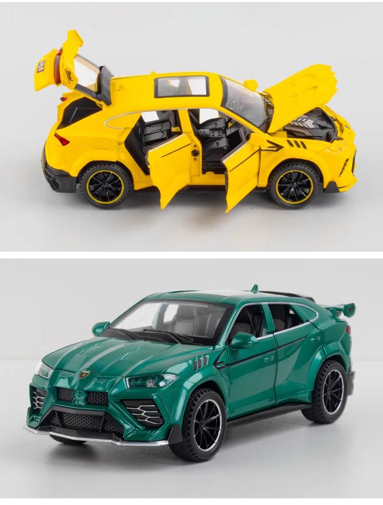 Neu 1:32 Lamborghini URUS Sportwagen Simulation Druckguss Metalllegierung Modellauto Sound Light Pull Back Kollektion Kinderspielzeug Geschenke