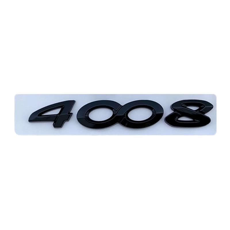 3d ABS Chrome Black Logo 3008 2008 4008 5008 Emblem Number Letters Nameplate WQPOK5 Sticker Car Trunk Badge Adhesive Decal Accessories