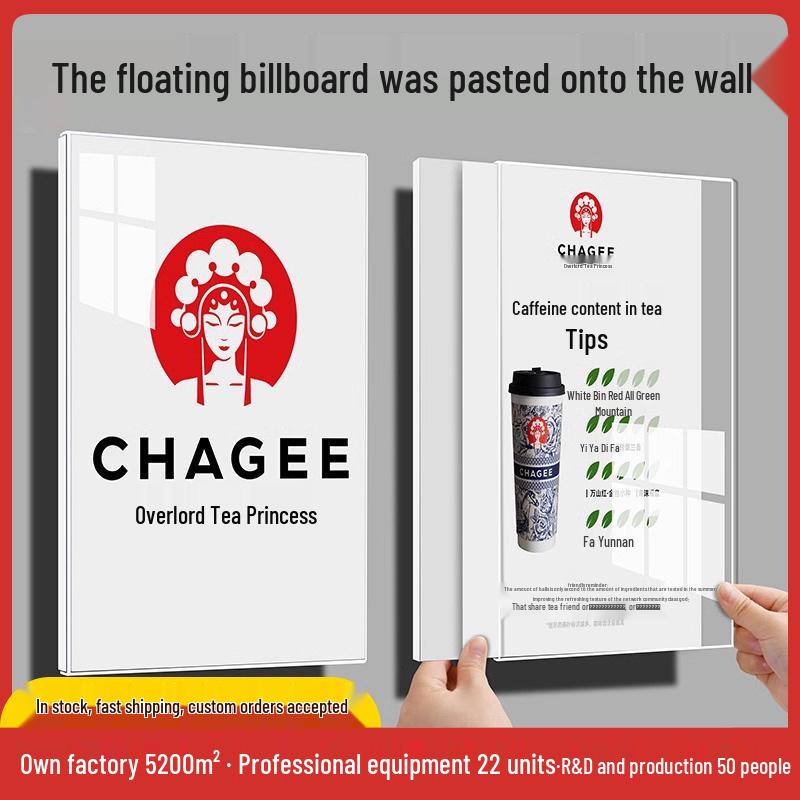 Acrylic A3 Elevator Wall-Mounted Poster Frame with Front-Opening Display Horizontal