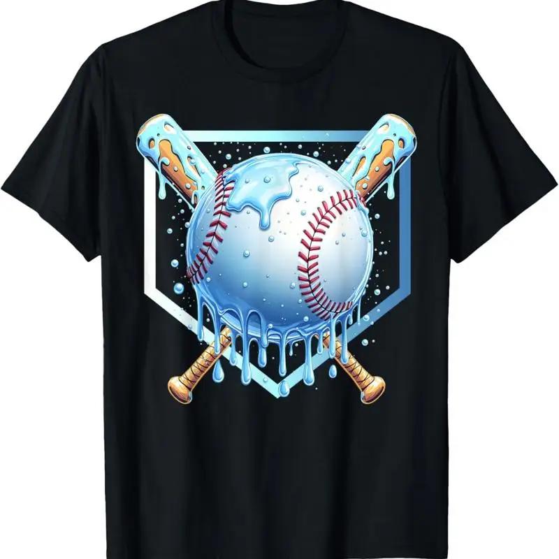 Baseball Drip For Boys Home Plate Ice Cream Youth Sport T Shirt