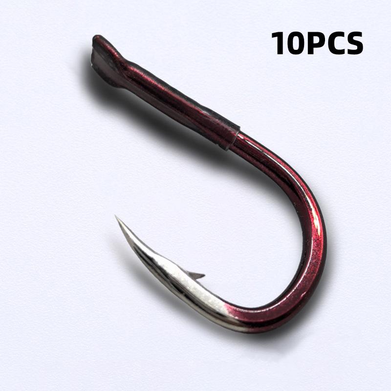 

Високоякісні гачки для лову риби з кістяними шпорами, посилені прямі офсетні гачки для чорного коропа та спеціальний товстий резервуар для крові з рукавом для гігантського рибного ставка 15 червоний