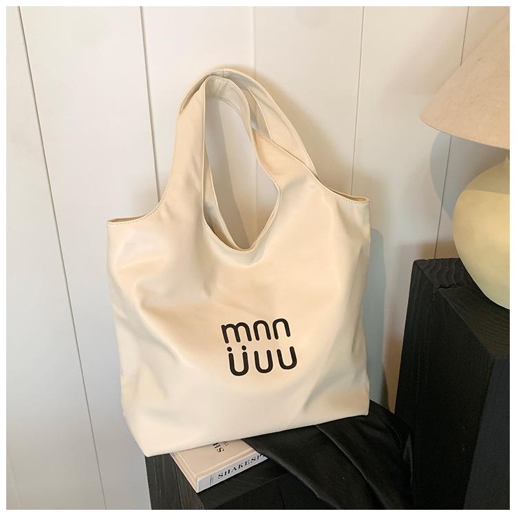 

Повседневная сумка большой вместимости женская 2025 новая модная сумка через плечо сумка для занятий для студентки сумка-тоут белый