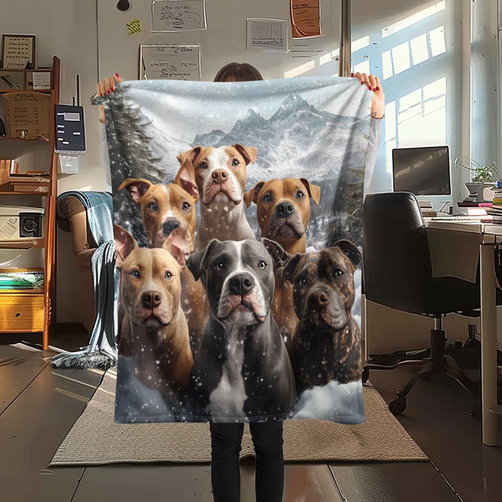 Pit Bull,pattern Flannel Blanket, High quality Comfortable for All Seasons, Home Decor, Warmth and Comfort, Perfect for Gifts.