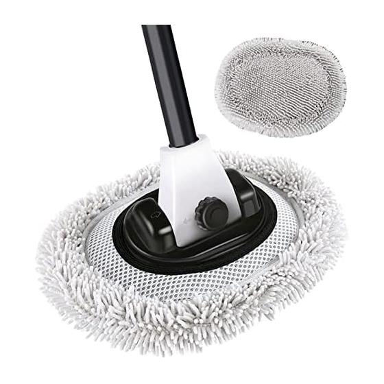 15 Bend Car Wash Brush Car Wash Mop 112cm Stretchable Sponge Mop Soft Ultra-Fine Fiber Car Wash Tools Wet and Dry Use Scratch Prevention Water