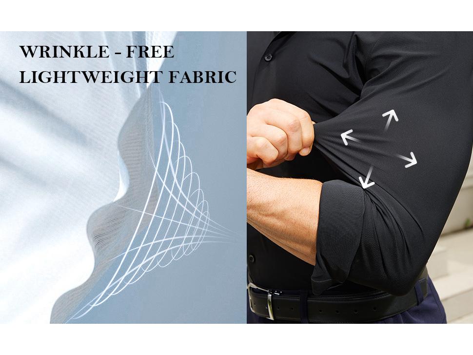 Seamless High Elasticity Four-Way Stretch Wrinkle-Free Men's European Size Shirt