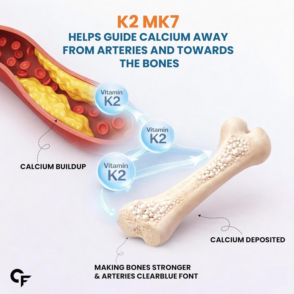 Carbamide Forte Vitamin D3 K2 Supplement 120 Tablets for Bone, Heart, and Calcium Support