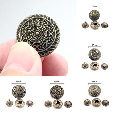 10Sets Snap Buttons Leather Craft Copper Sewing Accessories Press Studs Fasteners Garment DIY