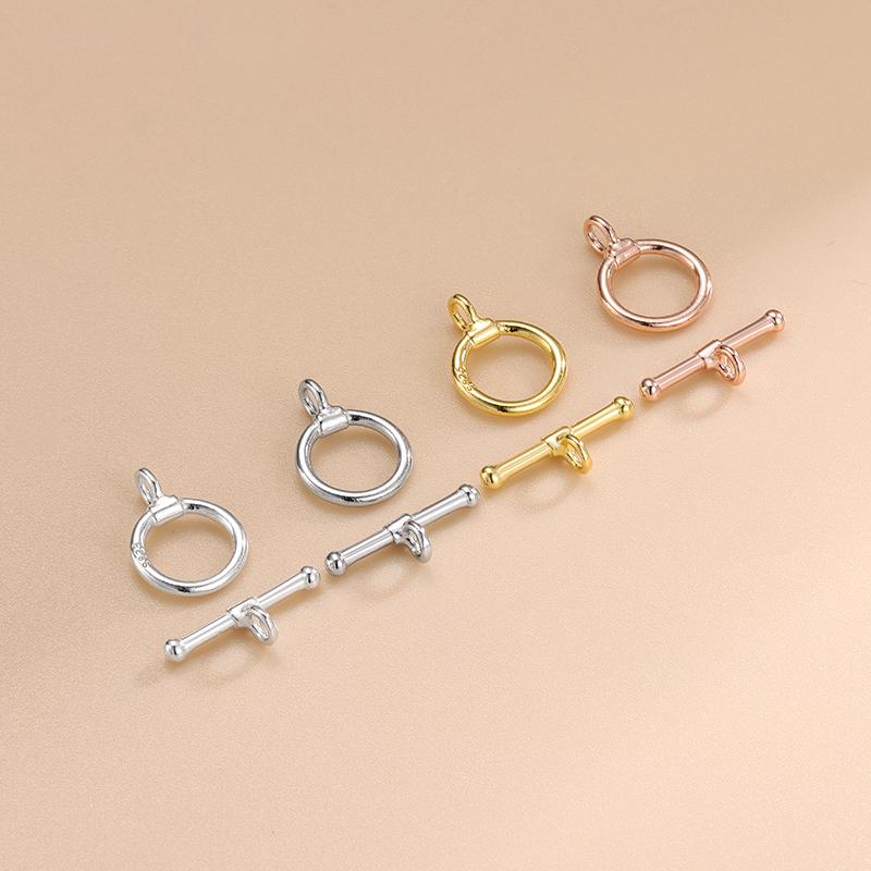Accessories 925 Sterling Silver IO OT Clasp 18 Gold Plated Chain Necklace Bracelet Connecter for Fine Jewelry Making
