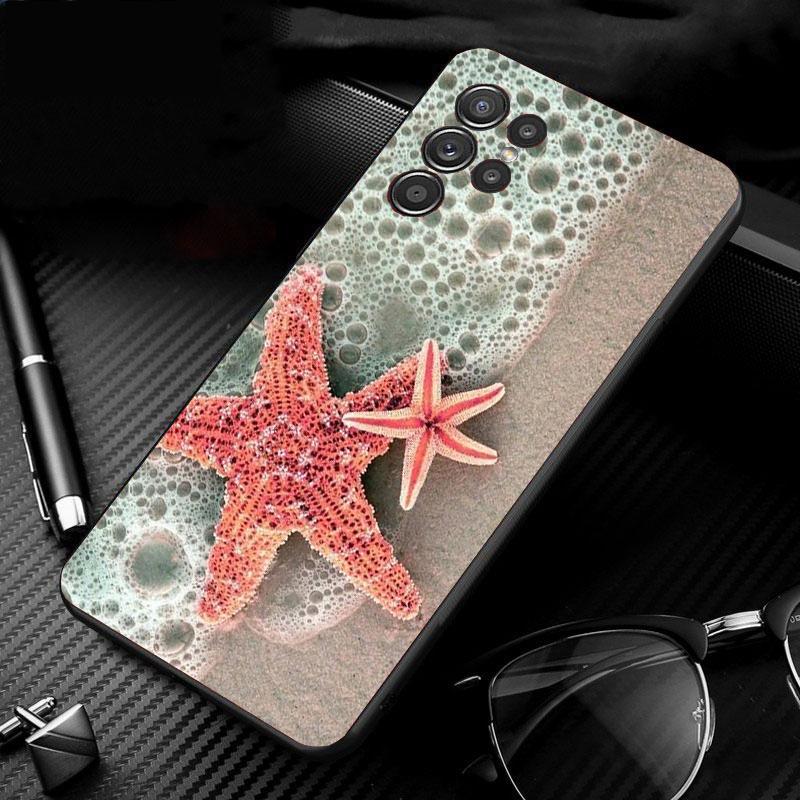 

Чехол для телефона Samsung Galaxy S26 S25 S24 S23 S22 S21 Ultra S24 S23 S22 S21 S25 Plus S24 FE Ракушка Морская звезда синий Океан S24Plus