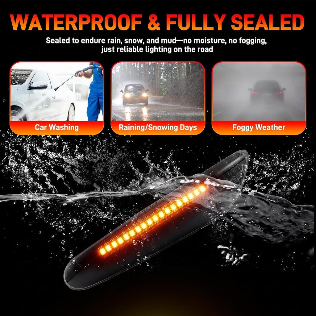 LED Side Marker Lights Compatible with BMW 1 3 5 Series, Smoke Lens, 2 PCS | Amber Turn Signal Lamps, Compatible with E90 E91 E92 E93 E46 E60 E61 E82