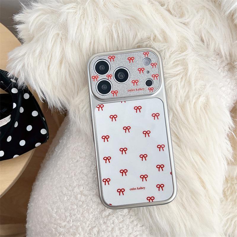 

Korean Glitter Pink Bow iPhone Case for 17/16 Pro Max/15/14 - High-End Feel Apple 15 Pro