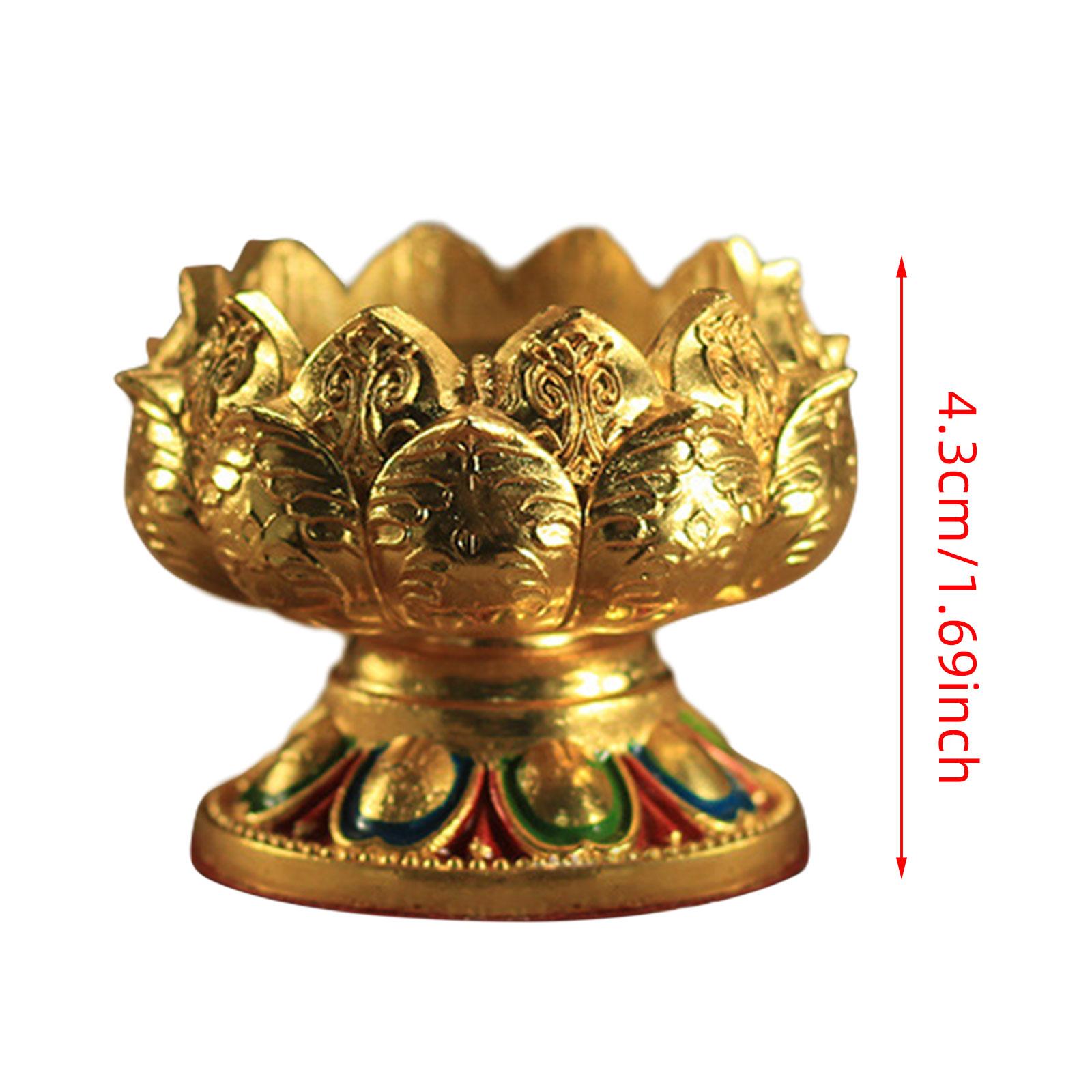 Tibetan Butter Lamp Stand for Tealight And Ghee Holder on Desktop short footed