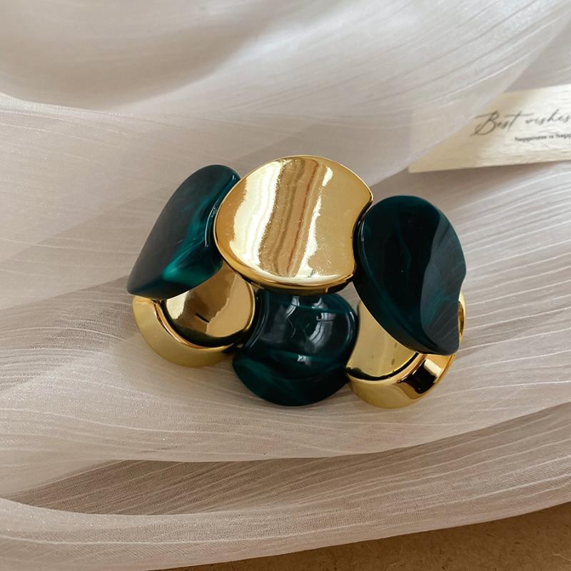 1 Stuk Persoonlijkheid Feest Sieraden Multi-Stijl Rond Splicing Elastisch Touw Hars Armbanden Voor Vrouwen Smudgy Vintage Acryl Armbanden