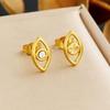 Rhinestone Hollow Gold-Plated Eye Pendant Chain Jewelry Set