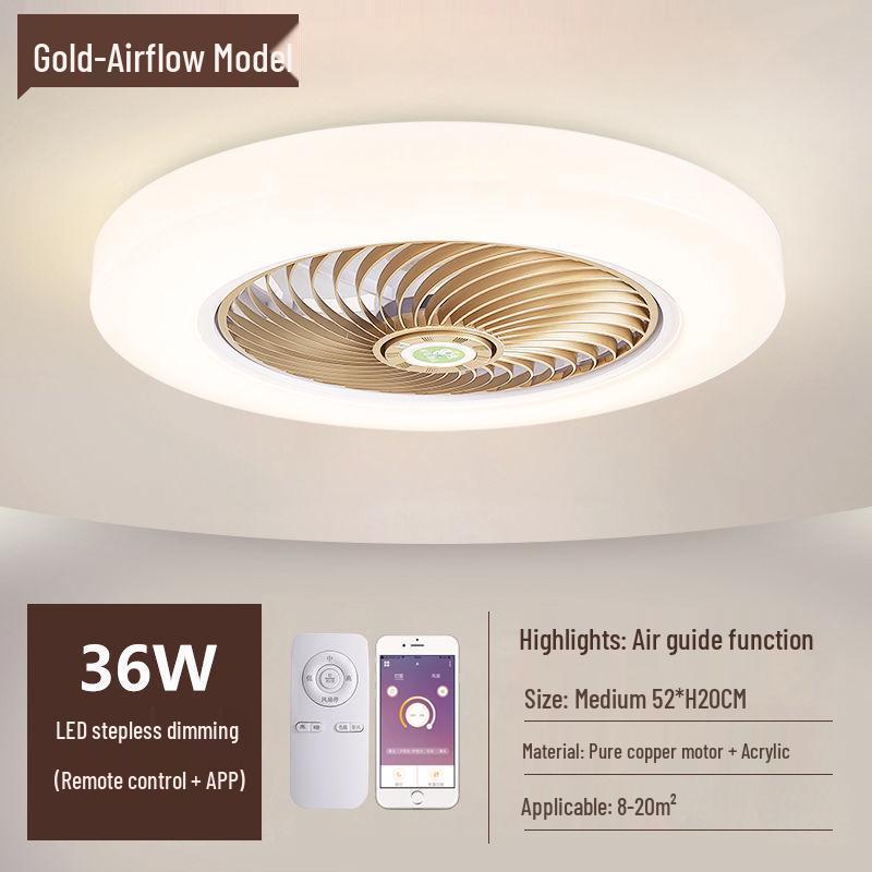 Ultra-thin Silent Ceiling Fan Light: Modern Invisible Chandelier for Bedroom, Living, and Dining Rooms