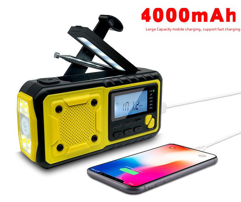 Radio d'urgence multifonctionnelle à énergie solaire et à manivelle & Lampe de poche Power Bank