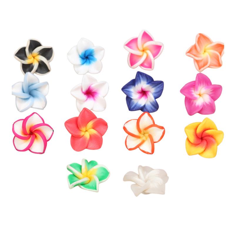 15mm Polymer Clay Plumeria Egg Flower Beads for DIY Bracelet and Necklace Jewelry Making