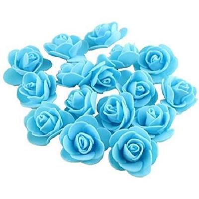 Fiore Rosa Artificiale Mini Azzurro Cielo per Decorazione, Arredamento Casa e Artigianato Fiori Finti (A te: 3cm, Confezione da 100)