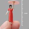 1/64 Ancient Customs Girl Figure Handpainted Pose Scene Resin Miniature Mini Doll for Sand Table DIY