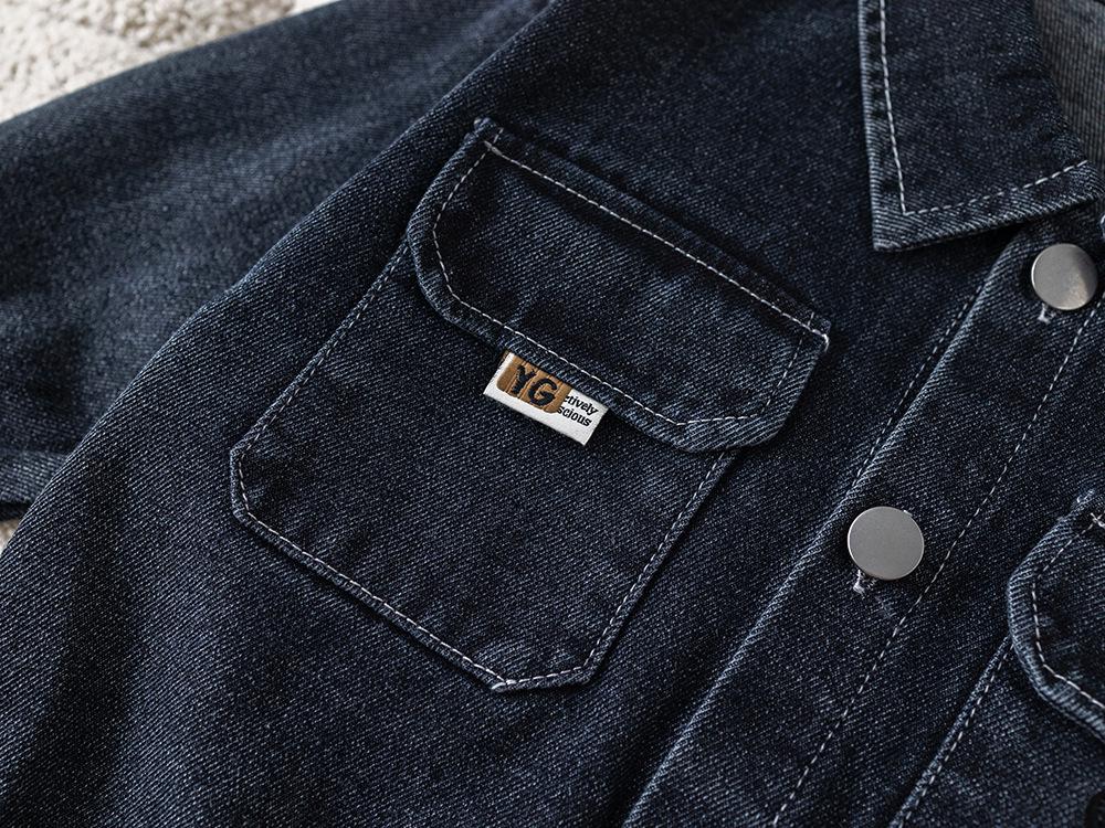 Boys' Autumn 2025 Denim Three-Piece Set: Stylish Long Sleeve Outfit for Kids