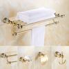 Gold No-Drill Stainless Steel Single Bar Bathroom Towel Rack Set