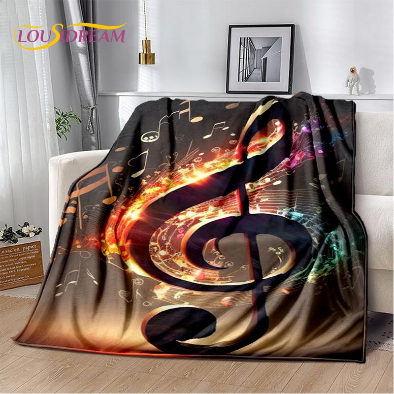 Note Music Colorful Musical Score Cartoon Blanket,Soft Throw Blanket for Home Bedroom Bed Sofa Picnic Travel Office Cover Child