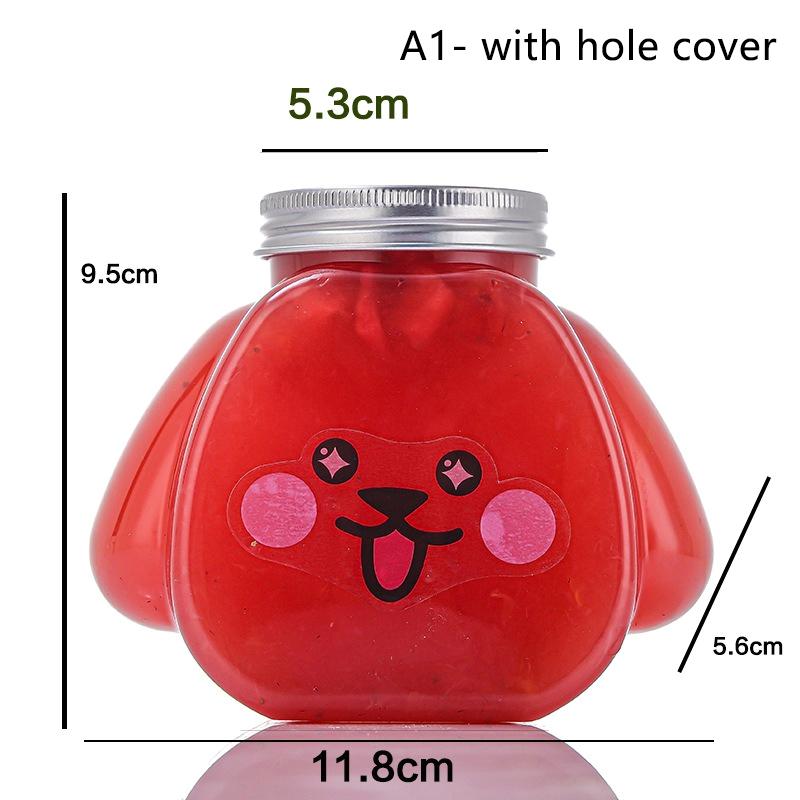 1Pc 350Ml Cute Dog Pet Bottle Clear Milk Tea Bottle Water Bottle Portable Coffee Juice Cold Drinking Cup Drink Bottle