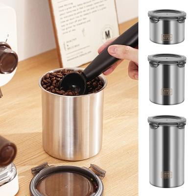 Auslaufsichere Aufbewahrungsbox aus 304 Edelstahl Rund Frischhalte-Dichtbehälter Wasserdicht Feuchtigkeitsbeständig Lebensmitteldose Tee Kaffee Getreide