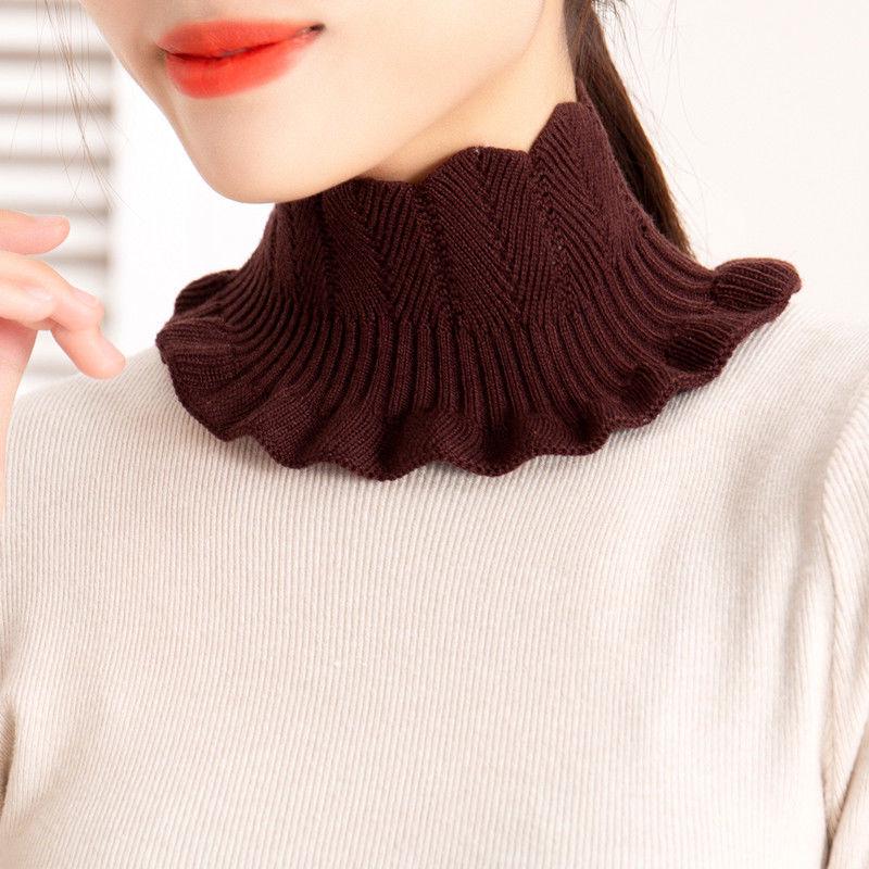 Women's Versatile Warm Pullover Snood: Elastic Knit Half-High Collar Neck Warmer for Autumn and Winter