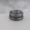 Vintage Stainless Steel Men's Viking Rune Ring Fashion Statement Band