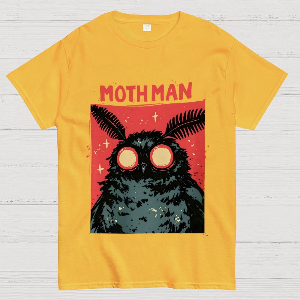 Cryptid Mothman Unisex 100% Cotton Summer Casual Cool Loose T-Shirt