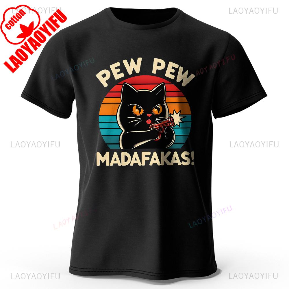 

Cute HandDrawn Cat Doodle Print High Quality Cotton TShirt Ultra Soft Round Neck Short Sleeve Tee for Men Women Ropa Hombre 4XL