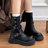 Martin boots women's new autumn retro women's shoes Maillard brown boots thick-soled black short boots
