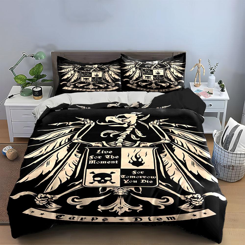 Skeleton with wings motif. Bedding sets Duvet cover sets Duvet covers Pillowcases(1 * Duvet Cover 2 * Pillowcases, without duvet insert)