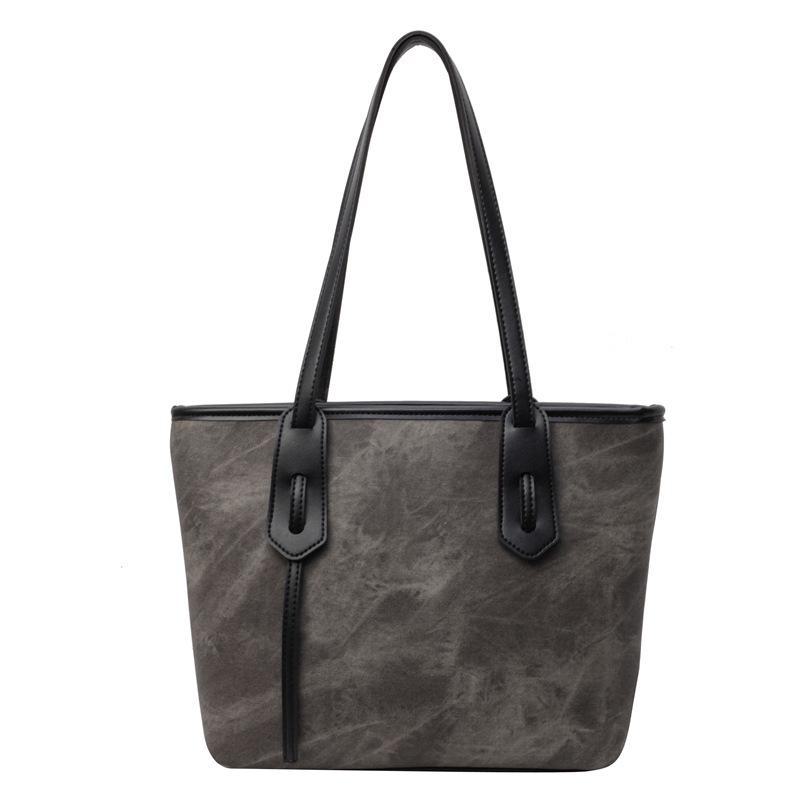 2024 Retro Fashionable Ladies One-Shoulder Tote Bag - Large Capacity with Textured Underarm Design