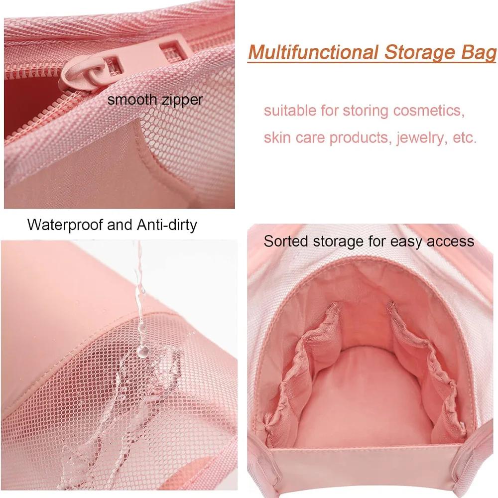 1 Pc Stand Cosmetic Bag for Women Clear Zipper Makeup Bag Travel Female Makeup Brush Holder Organizer Toiletry Bag