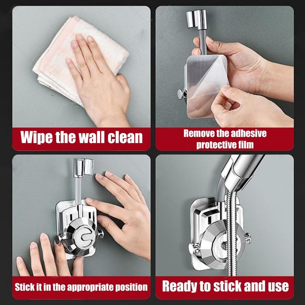 Adjustable Self-Adhesive Shower Head Holder Wall Mount Universal Showerhead Bracket Bathroom SPA Accessory