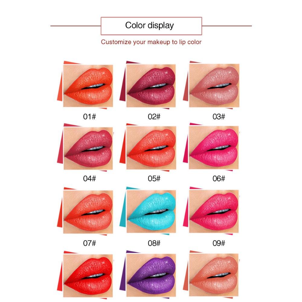 VIBELY 15 Color Does Not Take Off Makeup, Red Beads, Light Flashing Lip Glaze Makeup
