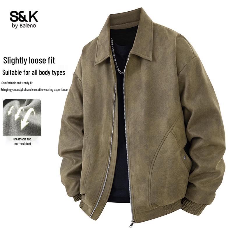 

Мужская куртка Baleno S&K с лацканами под замшу L