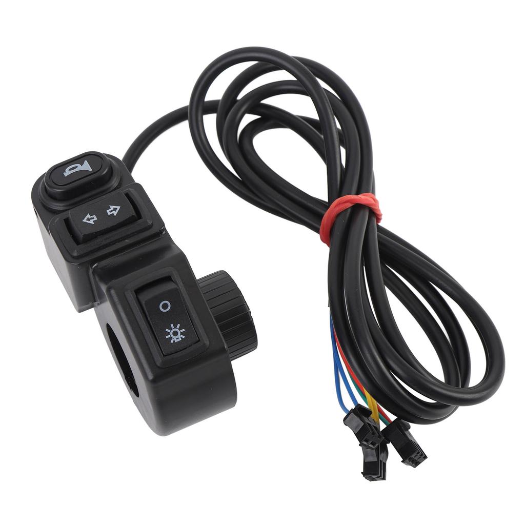 Motorcycle Horn Turn Signal Headlight Switch 4.9ft Cable 3 In 1 Scooter Handlebar Control Switch