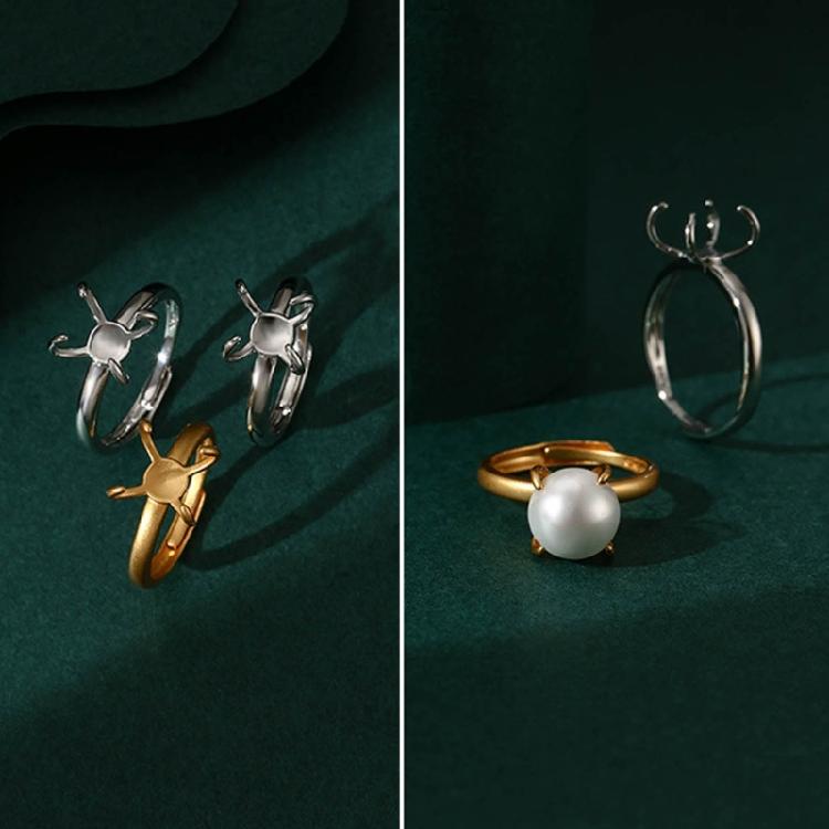 Women Opening Blank Rings Base Bracket Tray DIY Setting Jewelry Findings Making