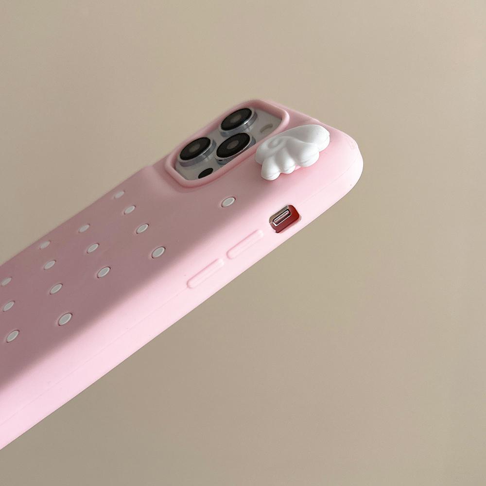 3D Cute Polka Dot Angel Wings Silicone Phone Case for IPhone 16 15 14 13 Pro Max 14 15 Plus Shockproof Cover for IPhone 16 Pro