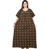 Damen Bedrucktes Baumwoll-Nachthemd Indisch Schönes Nachtwäsche Maxi Nachthemd Kleid