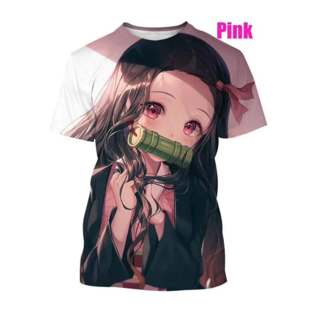 Japonský Kreslený 3D Potlačené Tričko Anime Demon Slayer Unisex Krátky Rukáv Ležérne Roztomilé Tričko Top